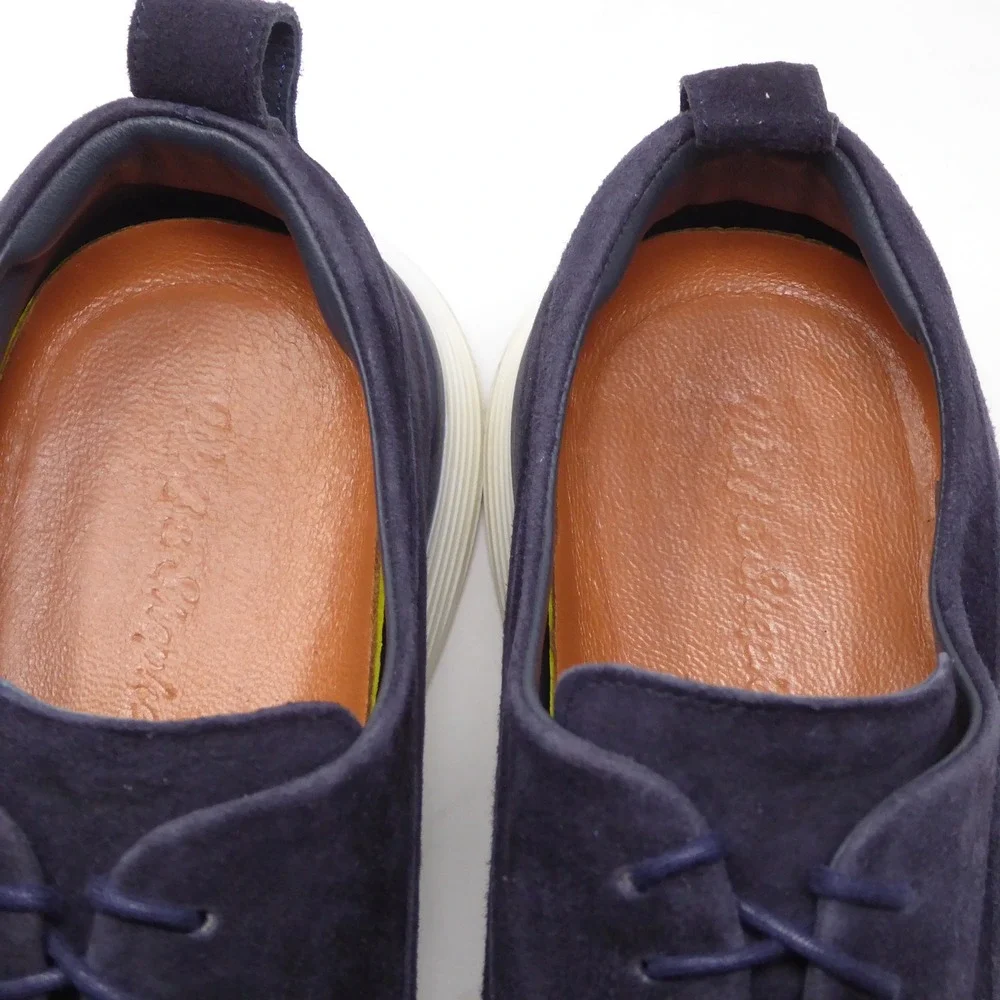 Wolf & Shepherd Mens Crossover Oxford Shoes Navy Suede Lace Up 8